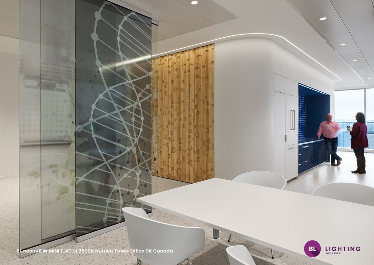 BL_Lighting's tweet photo. BL neonVIEW MINI FLAT SI @ the brand new Nutrien Tower, the tallest building in the province of Saskatchewan and one of the most environmentally friendly constructions in Canada. Our energy efficient BL neonVIEW is featured in a total of 7 floors.  #ledlights #sustainability https://t.co/Ueqa1fT7Ya