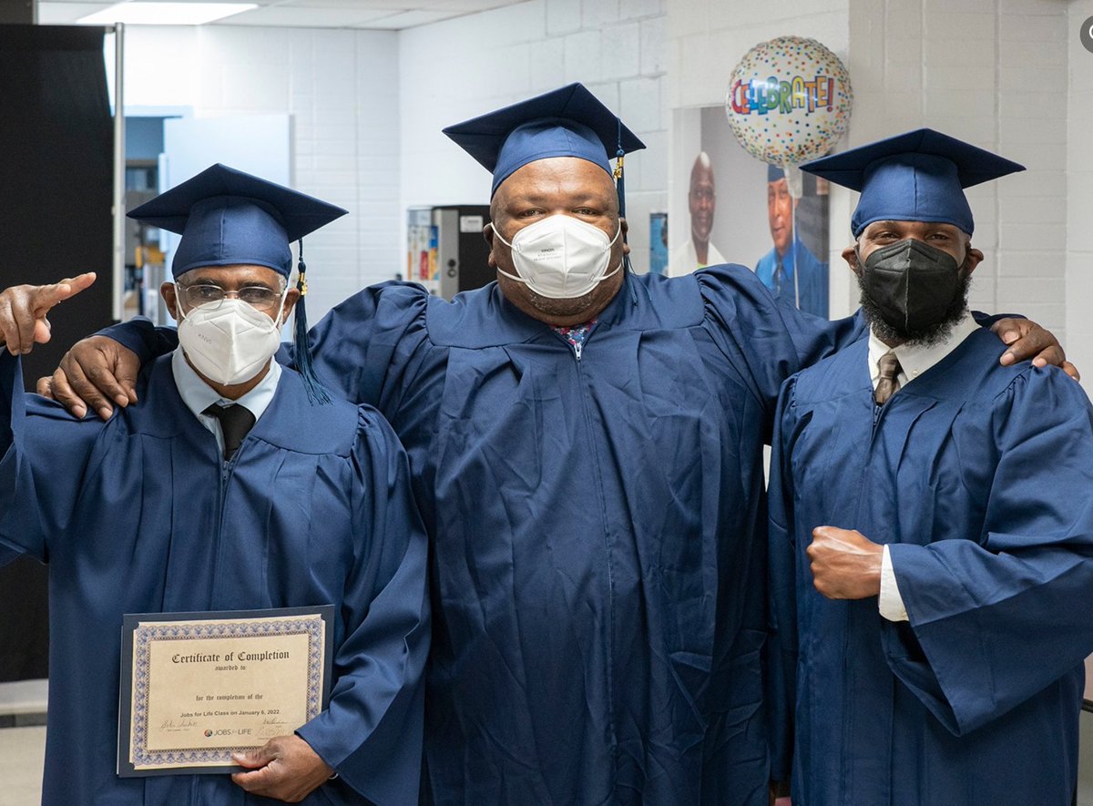 jobsforlife's tweet photo. #ThrowbackThursday to a few amazing winter grads at @raleighrescue. These four #JobsforLife graduates received their diplomas and begin their next chapter after the New Life program. So proud of these hardworking individuals. https://t.co/SO1xlbqQmc