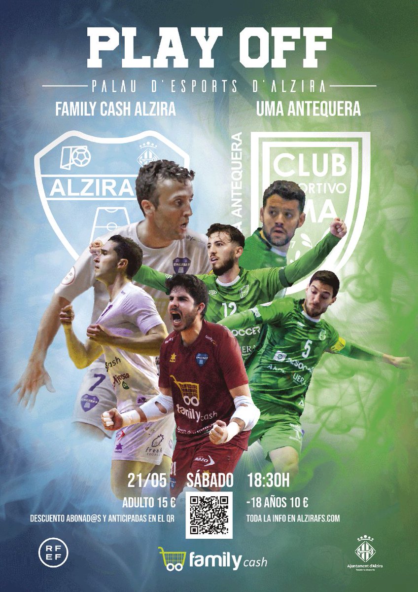 📢 𝗣𝗟𝗔𝗬 𝗢𝗙𝗙: ¡𝘌𝘕𝘛𝘙𝘈𝘋𝘈𝘚 𝘠𝘈 𝘈 𝘓𝘈 𝘝𝘌𝘕𝘛𝘈!

El próximo sábado 21 de mayo viviremos una cita HISTÓRICA en el Palau 🚀. 

🆚 @UMAAntequera
⌚️ 18.30 hores ·  🗓 Dissabte 21/05

⚠️ Descuentos abonad@s ⤵️

🎟 alzirafs.com/entradas-playo…

#NoFallesAlPalau