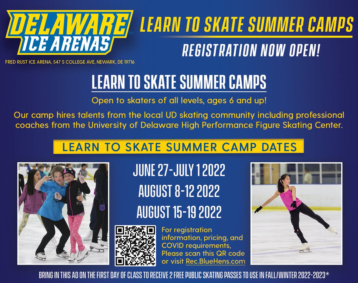 Join us this Summer for our Learn to Skate Camps! June is sold out, but there is still space in both August weeks!