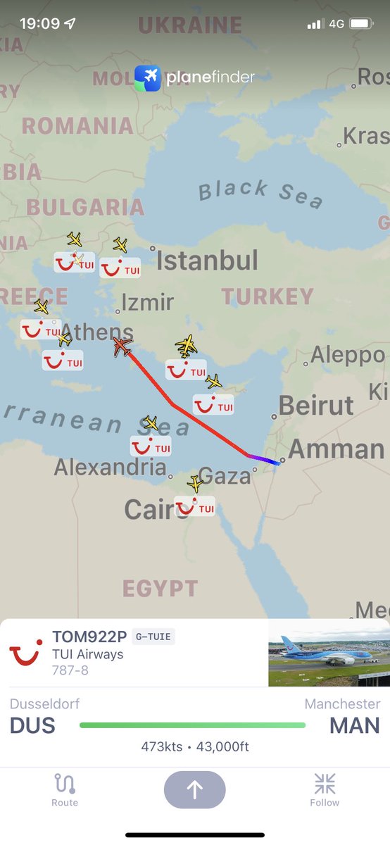 G-TUIE #tuiairways #tui Dreamliner flying back from the Middle East #787