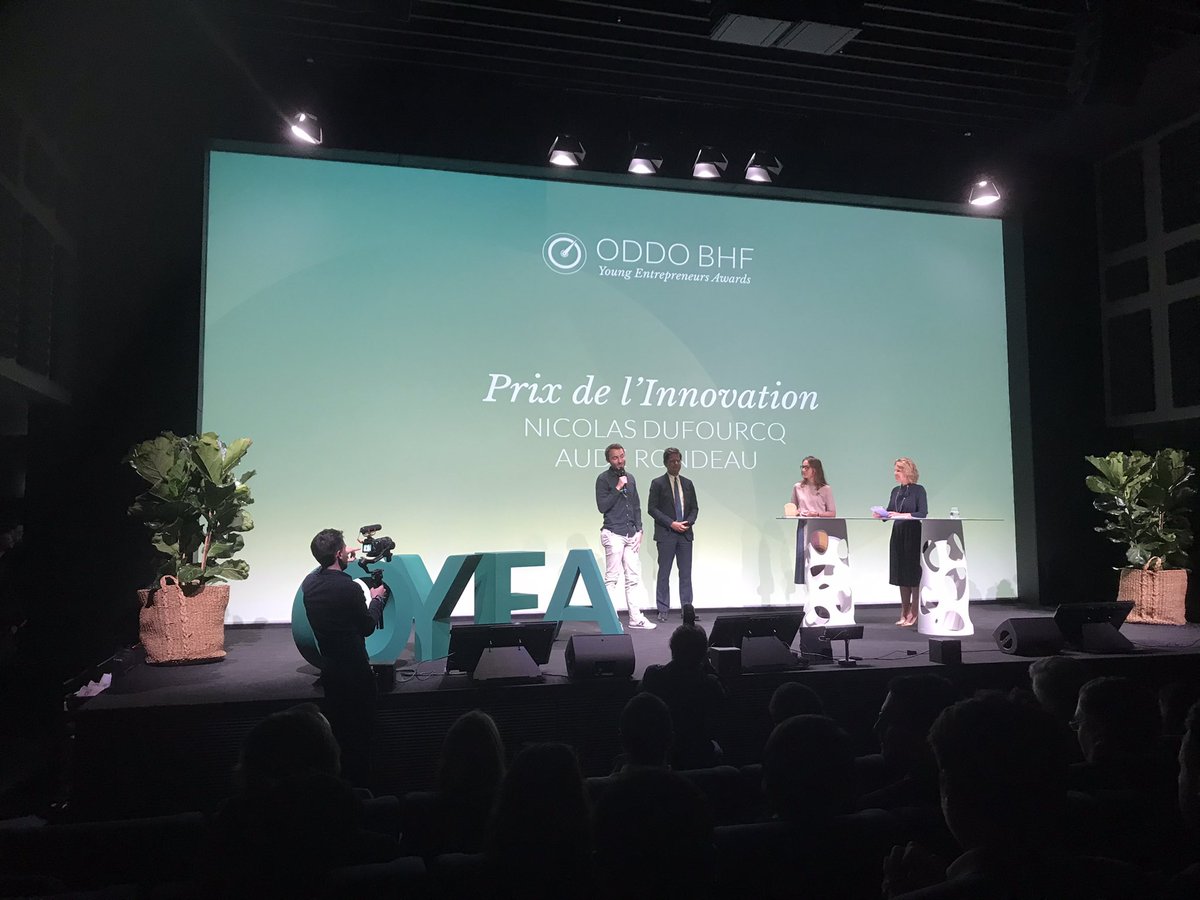 gregoire_burge's tweet photo. Prix de l’innovation pour @Proteme2 remis par @NicolasDufourcq lors de la finale d’#OYEA @ODDO_BHF ! Une belle reconnaissance pour tous les #entrepreneurs à #impact qui sortent d’@AgroParisTech ! @FoodInnlab https://t.co/n6tCI9At6c
