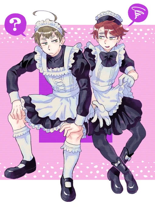 なんとなくミニスカなメイド服を着せたい2人。 