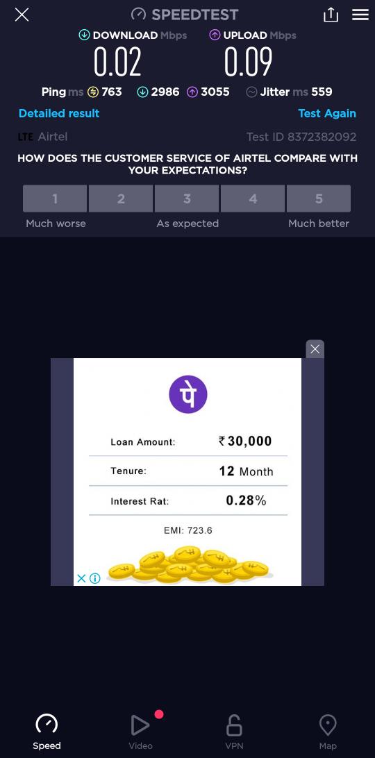 <a href="/Airtel_Presence/">Airtel Cares</a> <a href="/airtelindia/">airtel India</a> ...great speed I am getting in my area. I have been raising this concerns since 1 year . 

I think this is India's best network speed ever seen
