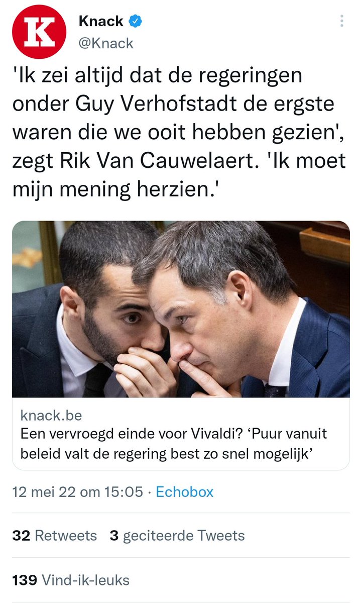 BergheOskar's tweet photo. De grote @cauwelaert is het eens: de regering @alexanderdecroo is van het allerslechtste wat we sedert 1830 hebben meegemaakt.
#StopVivaldi https://t.co/bAREtlBYdv
