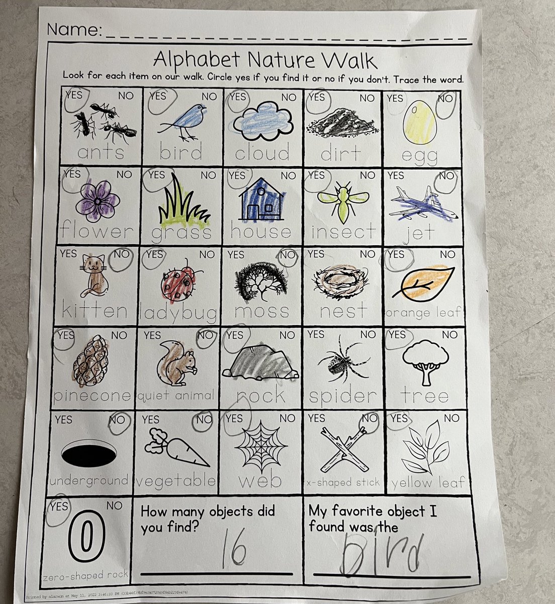 O is for Outdoor Scavenger Hunt! #rtsd26lifeready