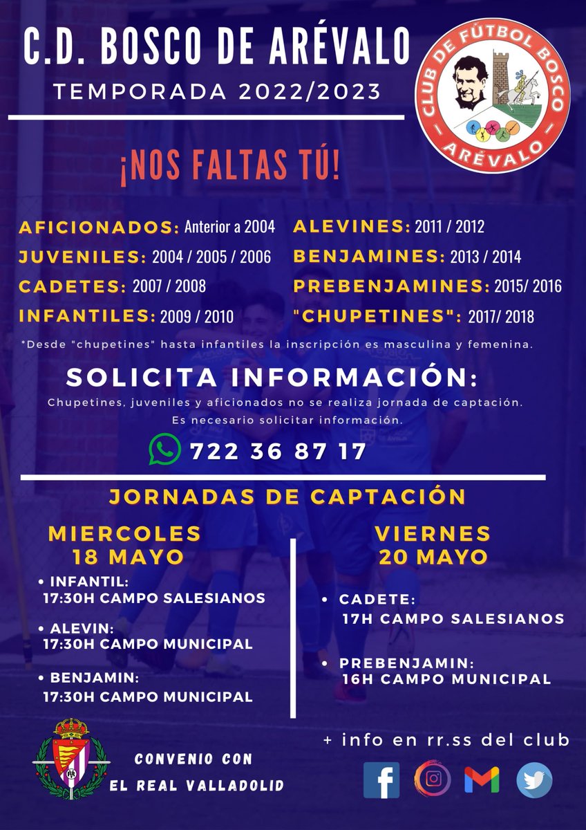 JORNADAS DE CAPTACIÓN
A QUÉ ESPERAS??
#MuchoBosco #TodoalAzul