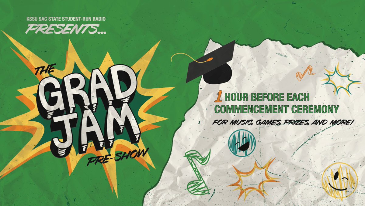 coesacstate's tweet image. Graduates! Don't miss the Grad Jam Pre-Show, presented by KSSU Sac State, starting at 7 am at the College of Education Commencement Ceremony.
#Commencement2022 #KSSU #GradJam