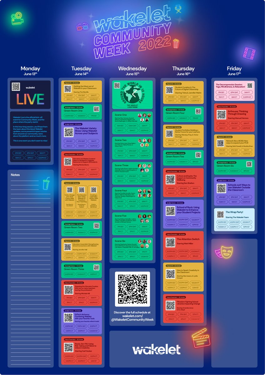 🎬 We’re SO EXCITED to share the OFFICIAL #WakeletCommunityWeek line-up! 🤩 Check out the full schedule at wakelet.com/@WakeletCommun… to discover all of this year's sessions and speakers! 🍿 Coming soon to a screen near you...! 😉