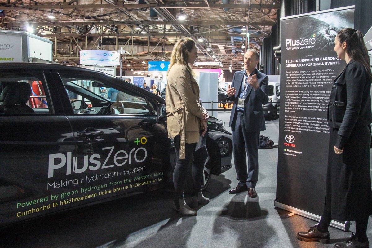 Much interest at <a href="/AllEnergy/">All-Energy</a> in <a href="/PlusZeroEnergy/">PlusZero +0</a>'s plans to use our <a href="/ToyotaUK/">ToyotaUK</a> #mirai's unique ability to output electrical power when stationary to create a self-transporting #zerocarbon power solution for small events.  Thanks <a href="/JontheHunt/">Jon Hunt</a> for support in exploring this option.