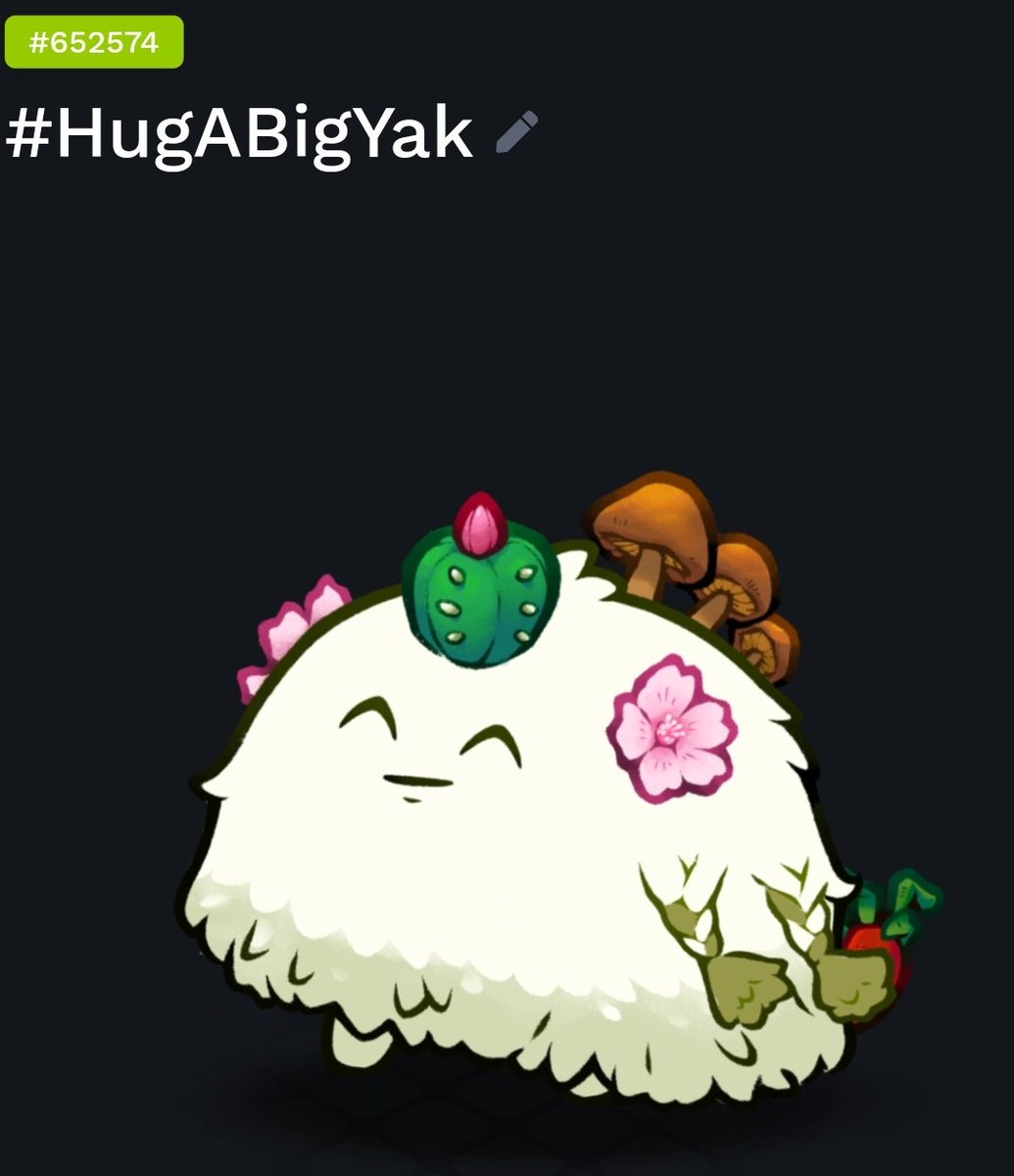 Borgy881's tweet photo. @BigYakAxieClub @CausalityOfLife @JohanGMI @quangdang_eth @AxieLima @LexGoons @Klaix7Klaix Overwhelmed by this Bigyak!! Thank you so much..
#HugABigYak https://t.co/wUD9hGjqqZ