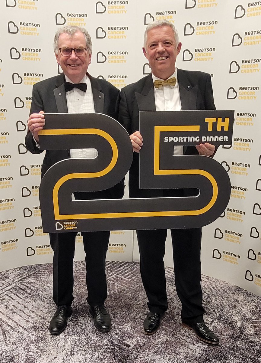 Beatson_Charity's tweet photo. 25 years since @AlanKilpatrick1 and Ian Dicksons very first #BeatsonSportingDinner! Amazing achievement 💛🎉 https://t.co/ycsT7Ui8Ew