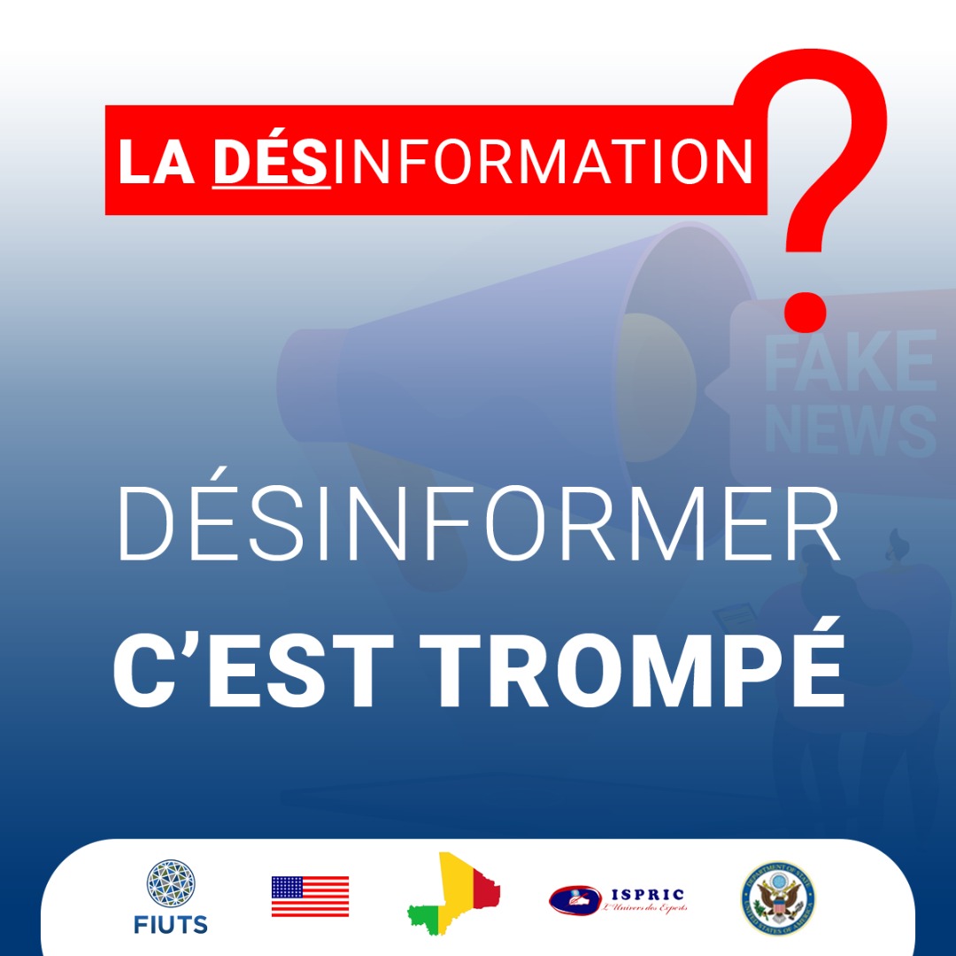MohaMadSissoko1's tweet photo. Connaissez-vous les désinformations ? 
Ce sont des techniques de communication visant à tromper des personnes ou l'opinion publique pour protéger des intérêts (privés ou non) ou influencer l'opinion publique.

Malheureusement elles peuvent être douce d’anxiété, de confusion https://t.co/GePLCur9fy