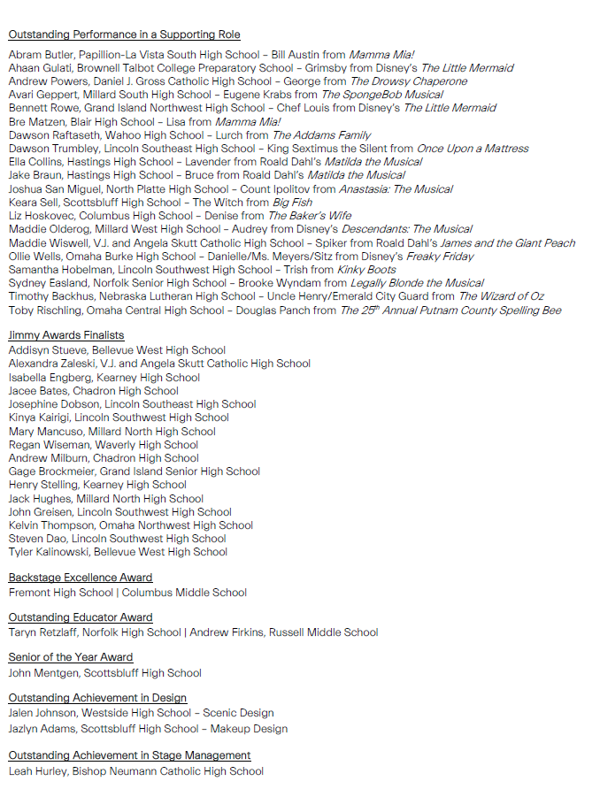 NebraskaHSTA's tweet photo. We are excited to announce the award-winning students, teachers and schools to be honored at the 9th annual NHSTA Showcase on Sunday, 6/5 at 7:30pm at the Orpheum! We can’t wait to celebrate all of your incredible accomplishments!

Buy tickets now at https://t.co/yc57iD6A08! https://t.co/GuXhx08uOK