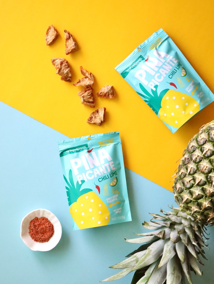 CrispyGreen's tweet photo. #GIVEAWAY! “Spice up” your spring with our NEW Chili Lime Piña Picante! 🔥 2 lucky winners will receive a tasty Piña Picante prize pack! 🍍

To enter:
- Follow @CrispyGreen
- Like this tweet
- Retweet

Contest closes on 5/14/22 at 11:59pm ET. Open to US residents 18+. GOOD LUCK💚 https://t.co/TK6DiqVA2p