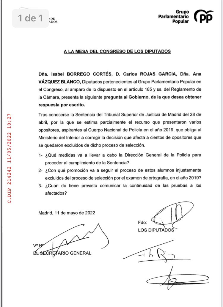 anadebande's tweet photo. Solicitamos la comparecencia urgente de #Marlaska y Director de la Policía ante el varapalo judicial que anula la exclusión de opositores a Policía.Ampliamos las iniciativas a los graves hechos sucedidos nuevamente con los opositores el 5 de febrero en el examen de ortografía https://t.co/615M6sMNeG