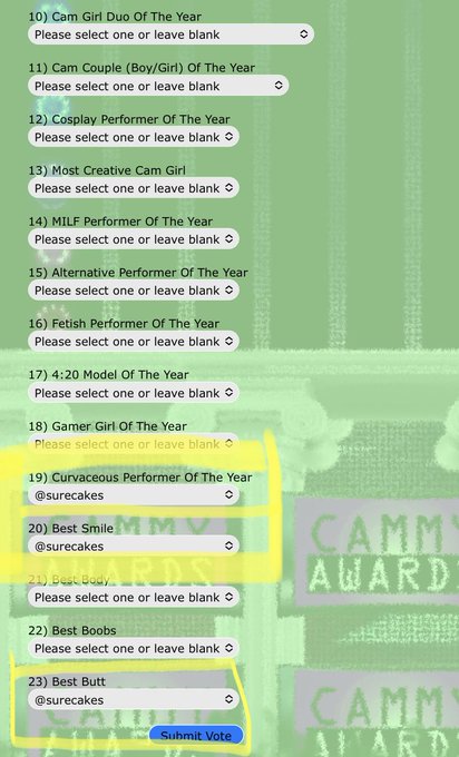 I&rsquo;ve been nominated for three categories for the @CammyAwards this year! You can vote 5x daily here &mdash;-><a href="/tag/instagramdown"class="tags"><span>#instagramdown</span></a>