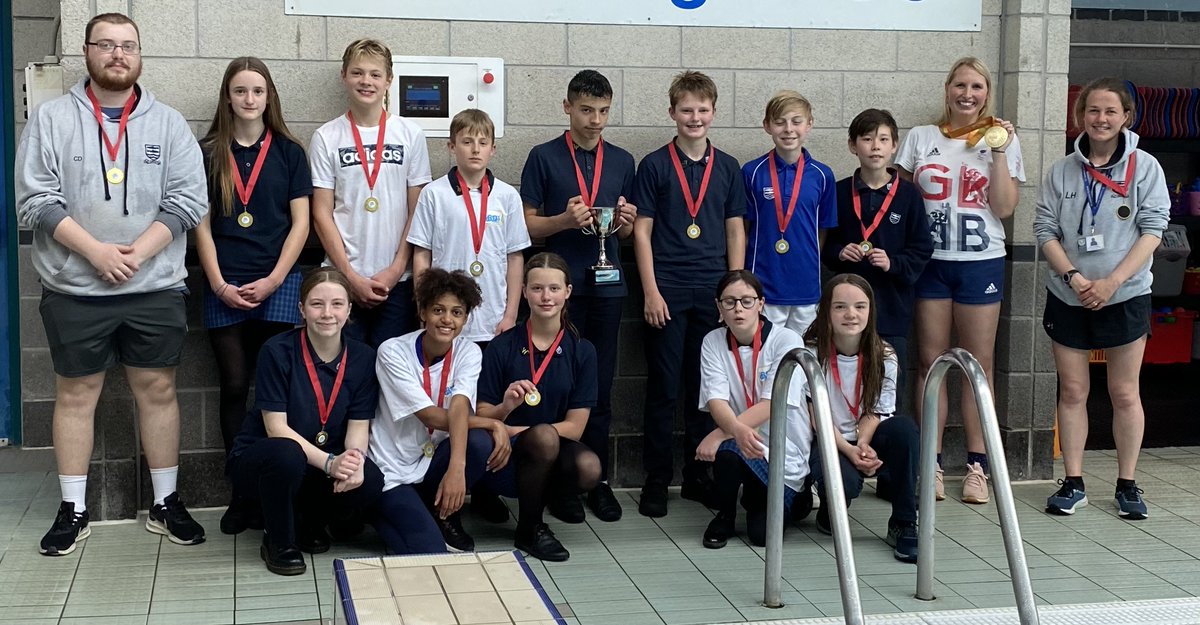 Congratulations to @StLaurenceSch who came 1st in our @steph_millward Swimming Gala yesterday! 

Well done to all teams, including 2nd place- @RWBAcademy, 3rd place- @StonarSchool.

Special mention to @NovaHreodUL who finished in 6th despite having only 6 swimmers! #WiltsSG