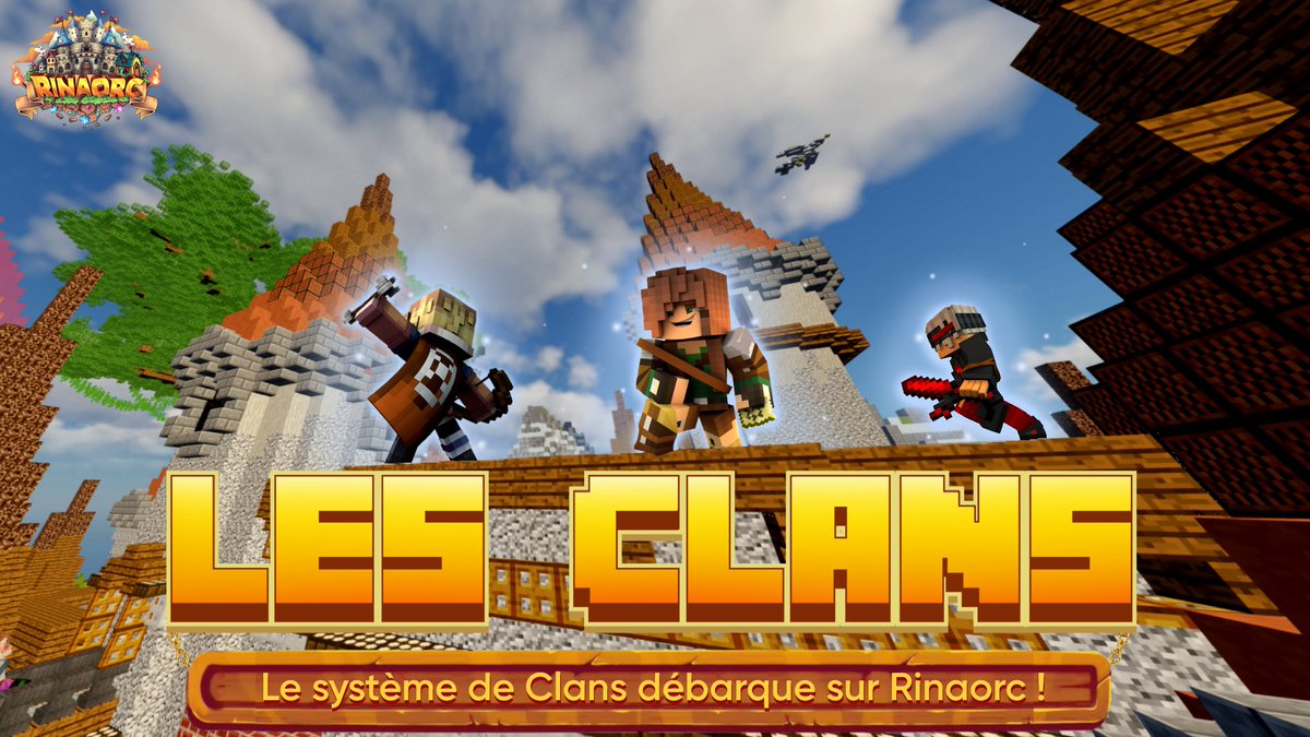 Rinaorc's tweet photo. 🛡️ Les clans débarquent sur Rinaorc ! 🏳️🏴

Créez ou rejoignez un clan dès maintenant en utilisant la commande /clan en jeu !

Augmentez le niveau de votre clan et débloquez des récompenses !

🎮 https://t.co/xTJfX47b5b https://t.co/6Nr5xEFBAN