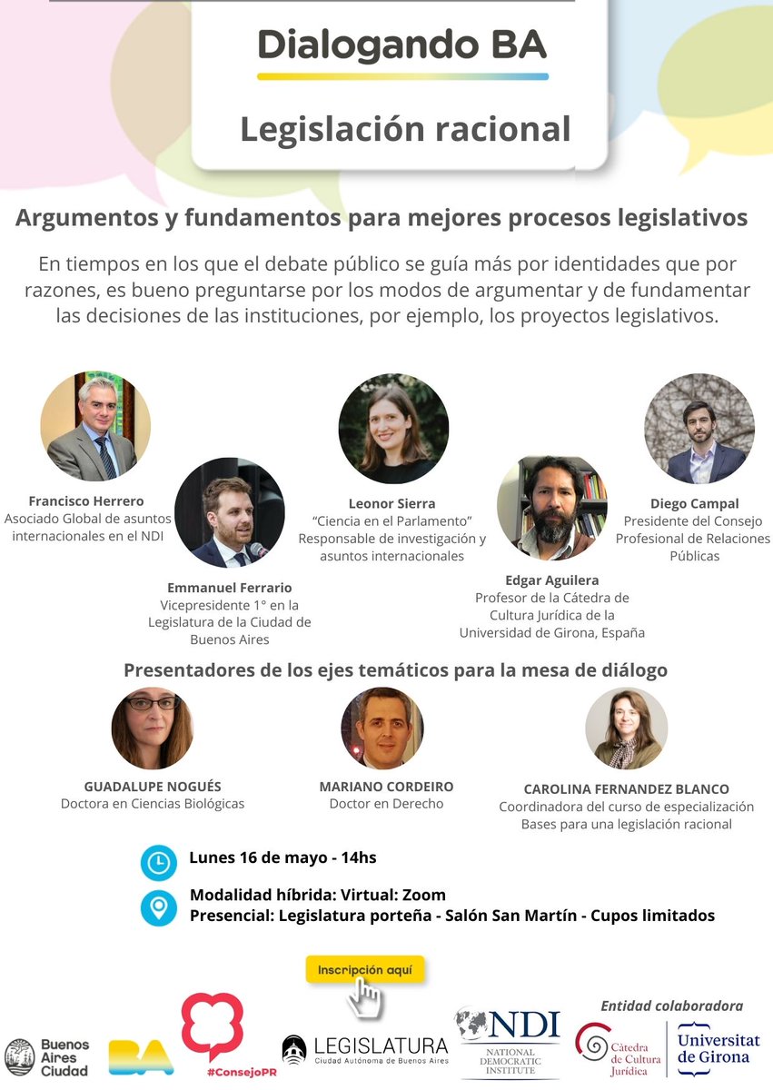 DialogandoBA's tweet photo. Sumate a la próxima mesa de diálogo sobre Legislación Racional
🗣️Francisco Herrero 
🗣️@emmaferrario 
🗣️@leonor_sierra 
🗣️Edgar Aguilera
🗣️@dcampal 
🗣️Carolina Fernández Blanco
🗣️@MarianoCordeir2
🗣️@uadlup 

✏️ Inscribite:  https://t.co/LgHhpTuZOE https://t.co/fCLuAbC3JN