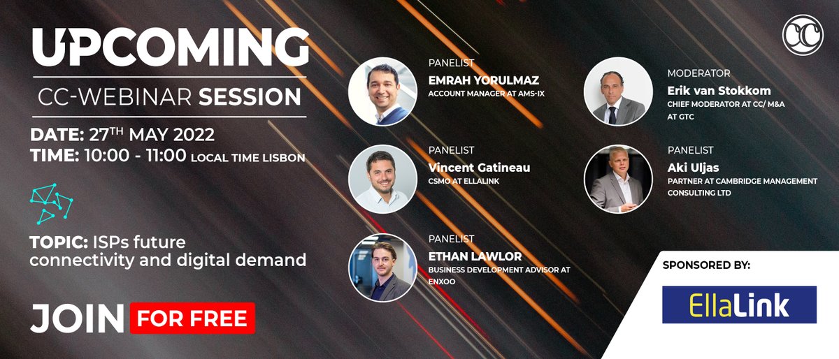 CC_GCCM's tweet photo. Exploring #ISPs future connectivity &amp; digital demand with @EllaLink_Cable 🔎

Click here to join this hybrid https://t.co/tU0sfwJUdu session on the 27th of May: https://t.co/8YUqb5HVtc
 . 
.
 . #cc #ccmedia #telcotopics #telecom #telecommunications https://t.co/BzJpf2feDm