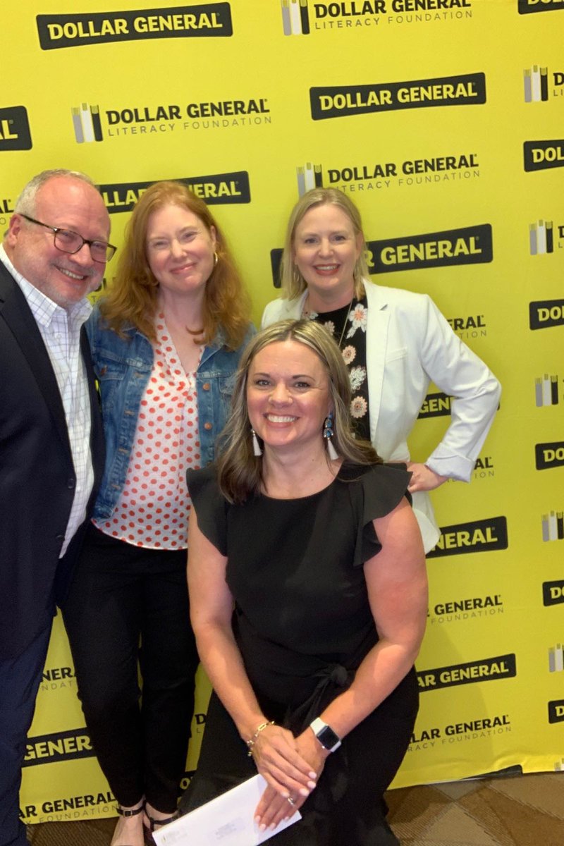 AlignNashville's tweet photo. Thanks to @DollarGeneral Foundation for supporting Summer Reading Partners 2022! AN’s Melissa Jaggers &amp; Glen Biggs joined SRP Co-Chairs Liz Atack &amp; Katie Pattullo to celebrate these grants &amp; couldn’t leave without a pic featuring DG’s iconic yellow shades for literacy awareness! https://t.co/fUVq4E4fvo