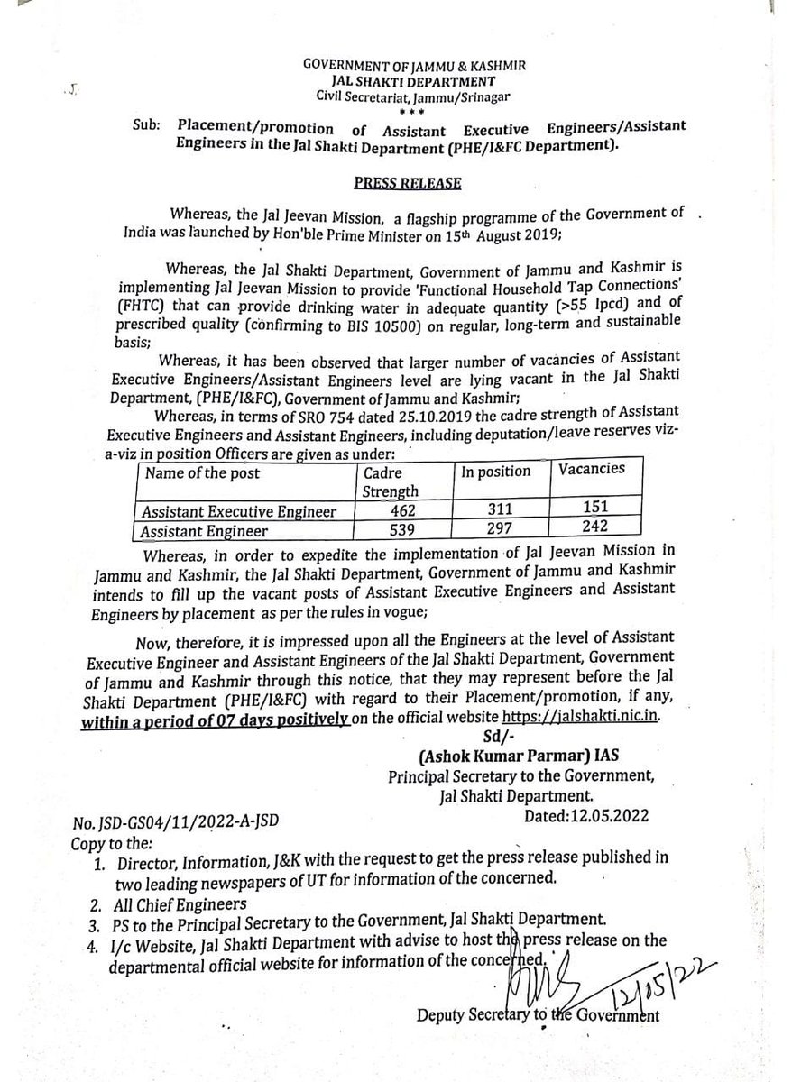 pirzadahidayat's tweet photo. Advance Promotions in Jalshakti and PWD. Despite Implementing the GOI schemes in toto and Implementing Honble LG Manoj Sinhas directions of Enhancing the Transmission capacity by 1000's of MWs and taking Distribution to the Next higher level , the step motherly treatment 1/2 https://t.co/YkQzz6ZCXd