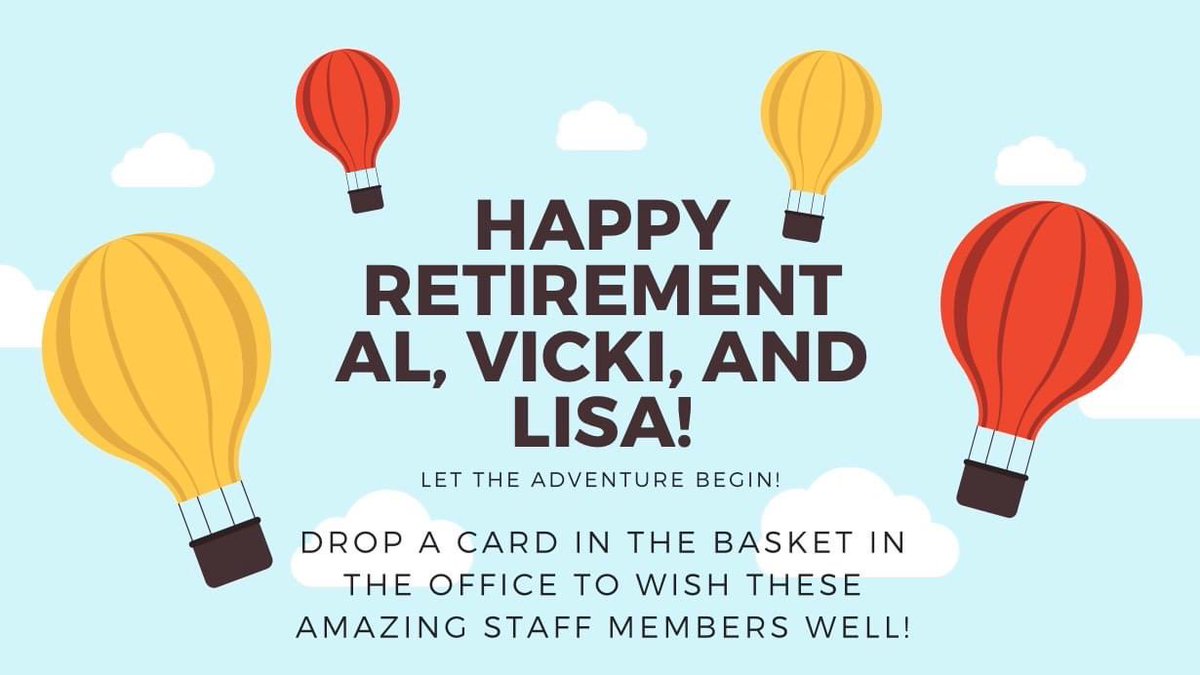 We are so excited for these amazing staff members, but also so sad to see them go! If you'd like to wish them well, please drop a card in the baskets in the front office and spread the word!