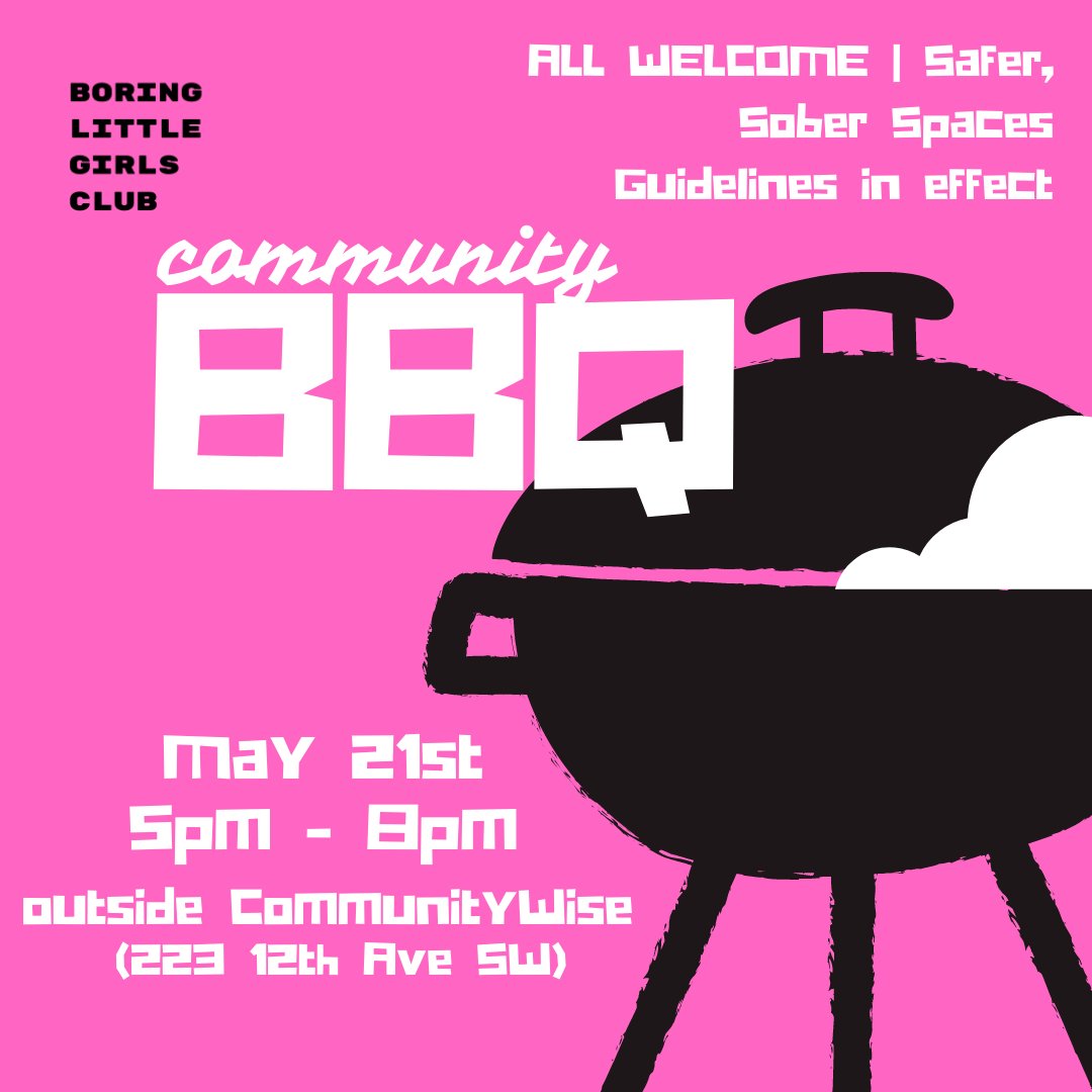 Exciting news folks!! The BLGC will be hosting our first Community BBQ next Saturday, May 21st from 5pm – 8pm at <a href="/community_wise/">CommunityWise</a>! The Community BBQ will be open to anyone and everyone who’d like to come out and hang out, but Safer, Sober Spaces Guidelines will be in effect.