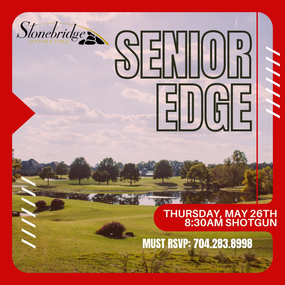 Stonebridge_GC's tweet photo. Our next Senior Edge event is Thursday, May26th! Make sure you're signed up!
Must RSVP: 704.283.8998

 #StonebridgeGolfClub https://t.co/2Ypnh6hPXg