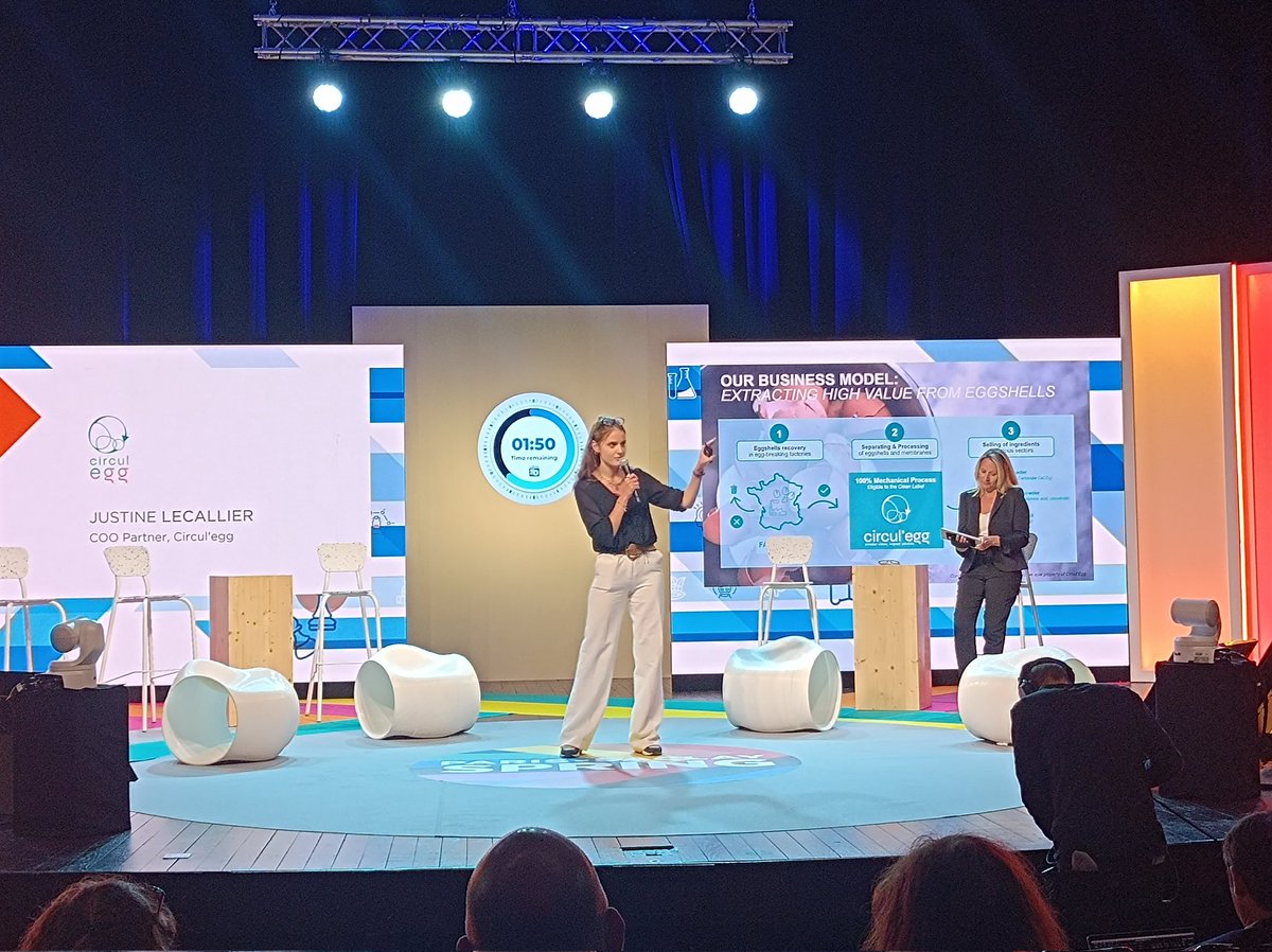 Bravo à <a href="/CirculEgg/">Circul'Egg</a> pour leur pitch de 3min lors de @PSaclaySPRING à <a href="/Polytechnique/">École polytechnique</a> ! Une belle opportunité de parler économie #circulaire et valorisation des #coquilles d'#oeuf ! #food #innovation <a href="/AgroParisTech/">AgroParisTech</a> <a href="/FoodInnlab/">Food'InnLab</a>