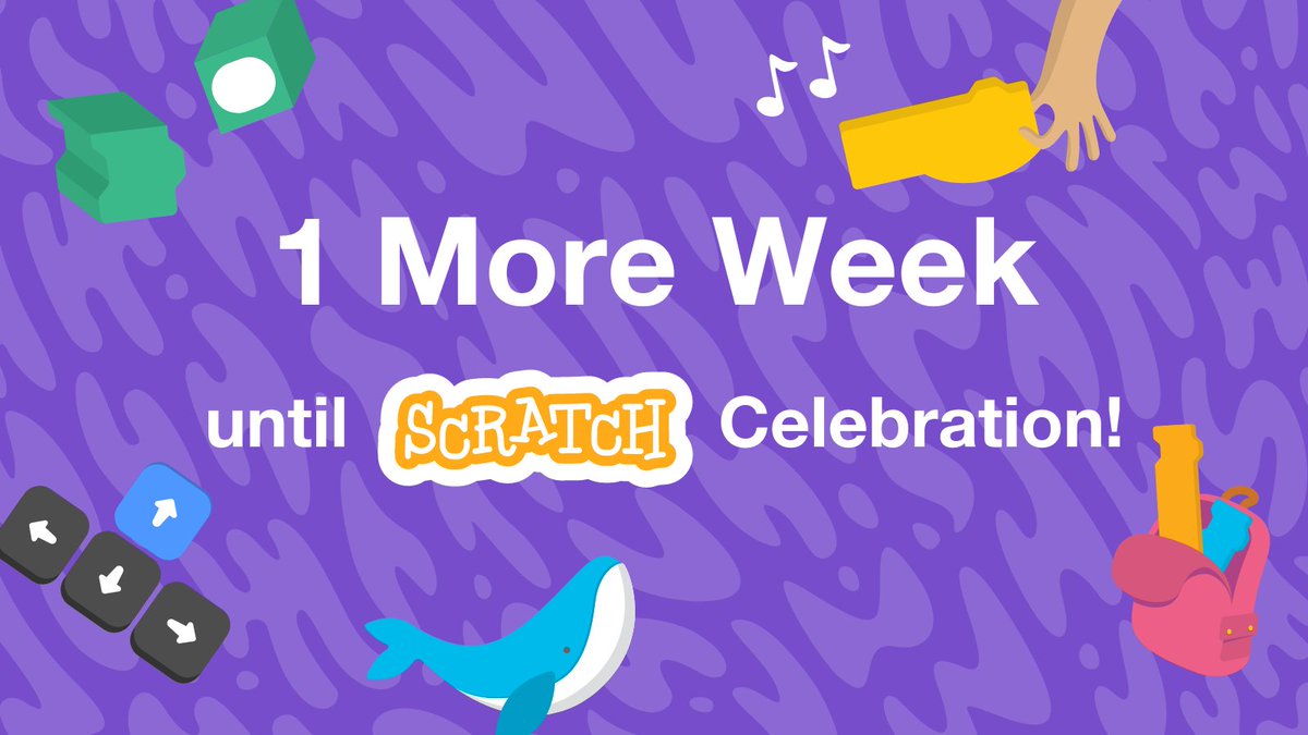 scratch's tweet photo. Scratch Celebration is 1 Week away! Celebrate 15 years of Scratch with the Scratch Team and our community all around the world. 🌎🥳 Register for free for #ScratchCelebration: https://t.co/cqDvc4A10S https://t.co/og1lldMQHo