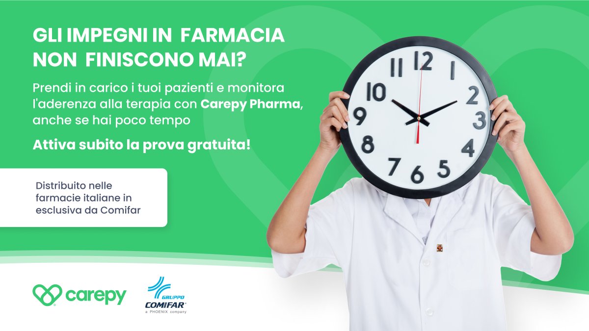🆕 Abbiamo lavorato tanto negli scorsi mesi per una grande novità! Siamo orgogliosi di presentare il nuovo pacchetto #CarepyPharma TIME👉🏻 Scopri tutte le novità sul nostro sito carepy.com/farmacista/ che abbiamo appena rinnovato per l'occasione 😉