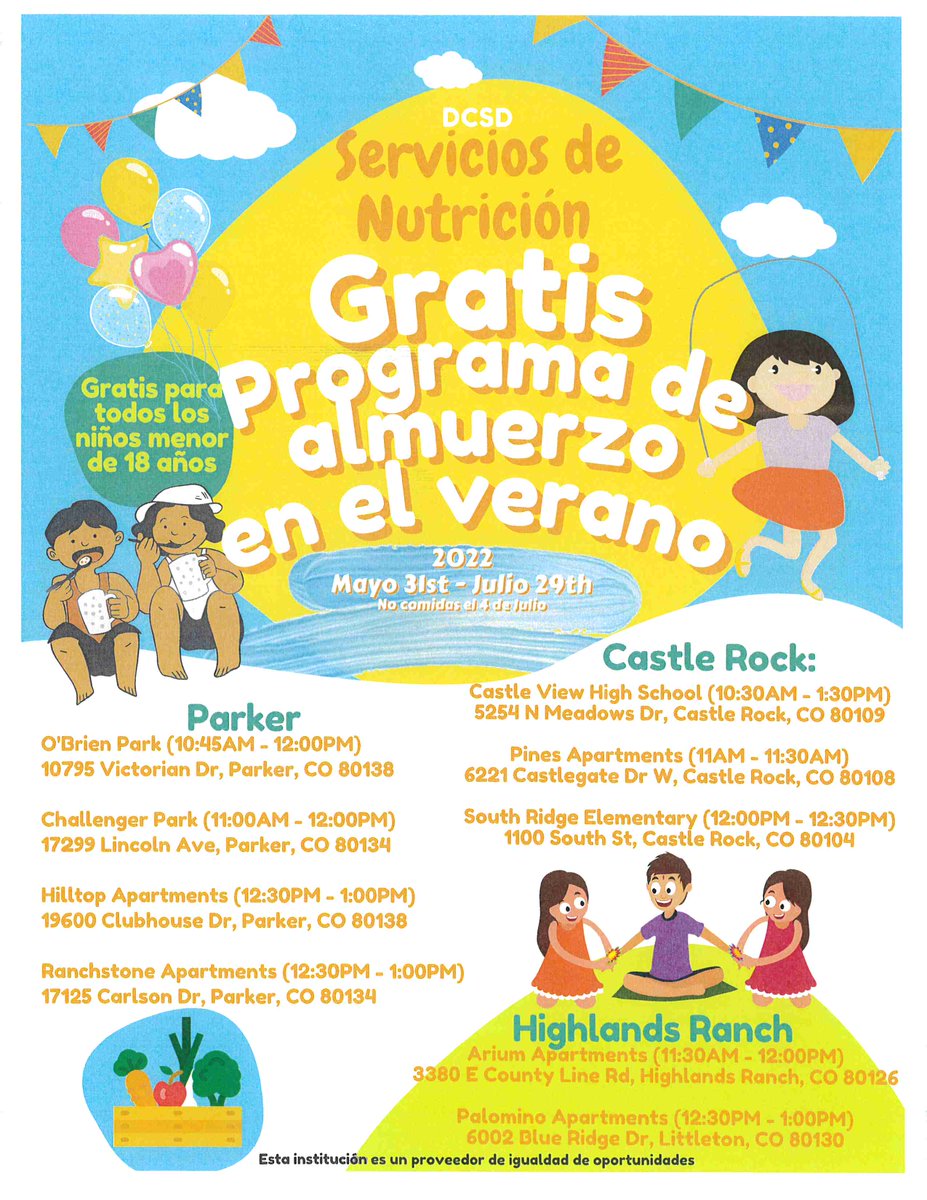 DCHSHuskies's tweet photo. Nutrition Services will be running several Free Summer Lunch Sites throughout the District this summer. These meals are free to ANY child 18 years of age and under. Just show up and enjoy a healthy meal! https://t.co/5Tml3kLEus