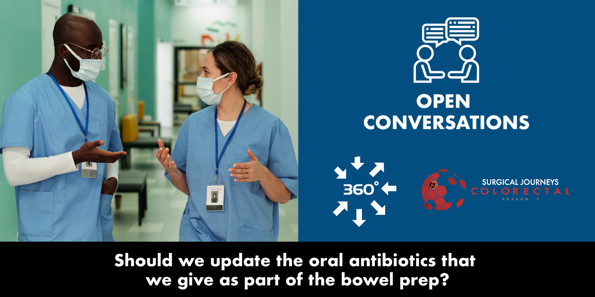 AISChannel's tweet image. Should we update the oral antibiotics that we give as part of the bowel prep?

Enter the #OpenConversation section of #Colorectal360 and join discussions with experts from all over the world!

Why not start now?
aischannel.com/forum/oral-ant…
