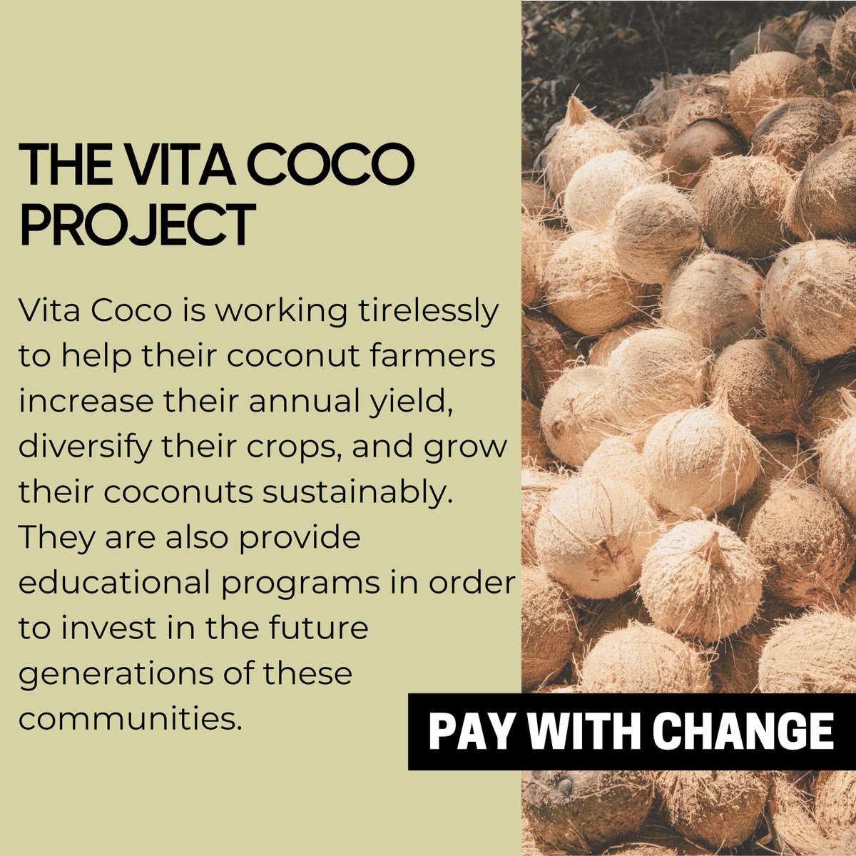 SI_Swimsuit's tweet photo. Alert! Alert! @vitacoco is joining the #PayWithChange initiative and we could not be more excited. Our love for Vita Coco shouldn't come as surprise, but a partnership rooted in change just made this even better. Swipe to read all about The Vita Coco Project! 🥥 https://t.co/mVqaH71Aig