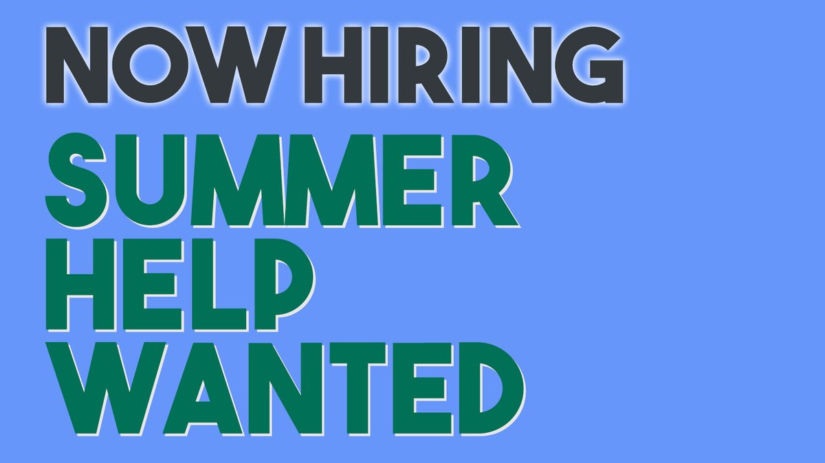 Need a summer job? We are hiring! Apply in person or on Handshake. 

In the summer, we are open Monday through Thursday from 8 AM - 4:30 PM &amp; on Fridays from 8 AM - 4 PM.