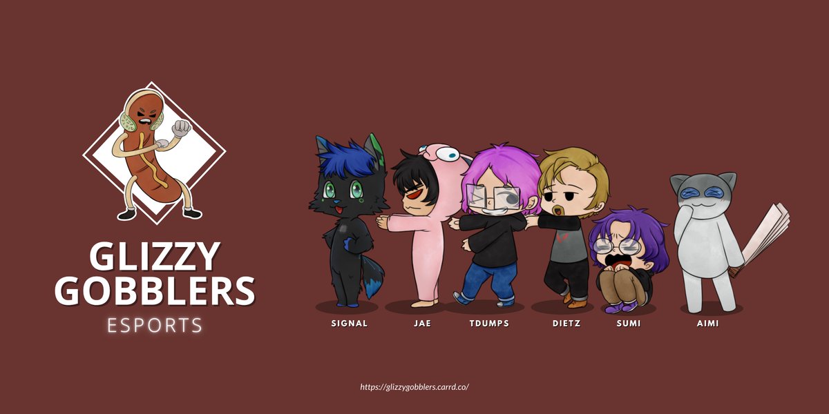 We introduce you the new Valorant Esports team in NA...

🔥the Glizzy Gobblers!🔥

Watch out for some glizzy content as we gobble our way to multiple victories as a team!

🔥Make sure to keep yourselves updated🔥

Check out our socials:
glizzygobblers.carrd.co

#VALORANT #GGs