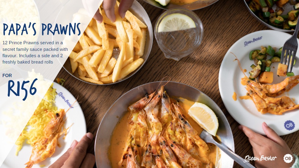 Capremelo's tweet photo. Greetings to all seafood lovers, come through to Ocean Basket and indulge in their new winter menu item, the delicious, hearty and saucy Papas Prawns. Eat like a boss without breaking the bank.  @TheOceanBasket 
#PapasPrawns
 #YourSeafoodHome 
#AD https://t.co/g0JCVQnb0K