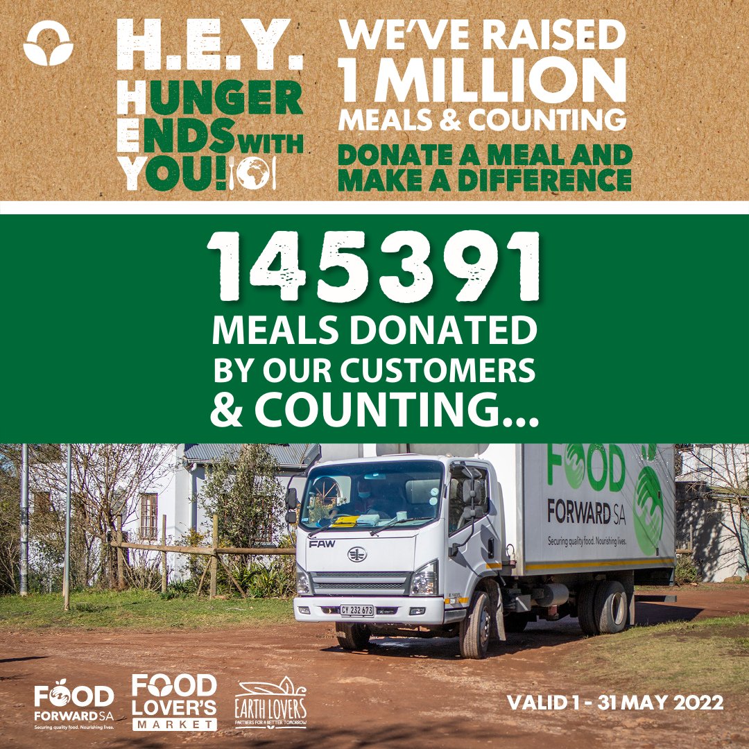 FoodLoversMkt's tweet photo. H.E.Y, thank YOU to all our amazing customers who have donated meals so far. You've donated 145 391 meals as of 12 May 2022, & counting!
That makes 1 million PLUS 145 391 meals raise!🤩
Donate a meal today until 31 May 2022, and help us fight hunger together. #FLMHungermonth https://t.co/b5VJzM6Ywv