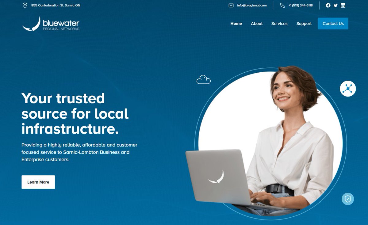 bregional's tweet photo. We are so excited to announce the Launch of our Brand New Website! Please head over to https://t.co/cKBLMr0ndu and check it out! Thank you to the amazing #sarnialocal Creative Agency @tmrrwinc for making our vision come to life! #fibre #WebsiteDesign #infrastructure #network https://t.co/I8Y065oBe4