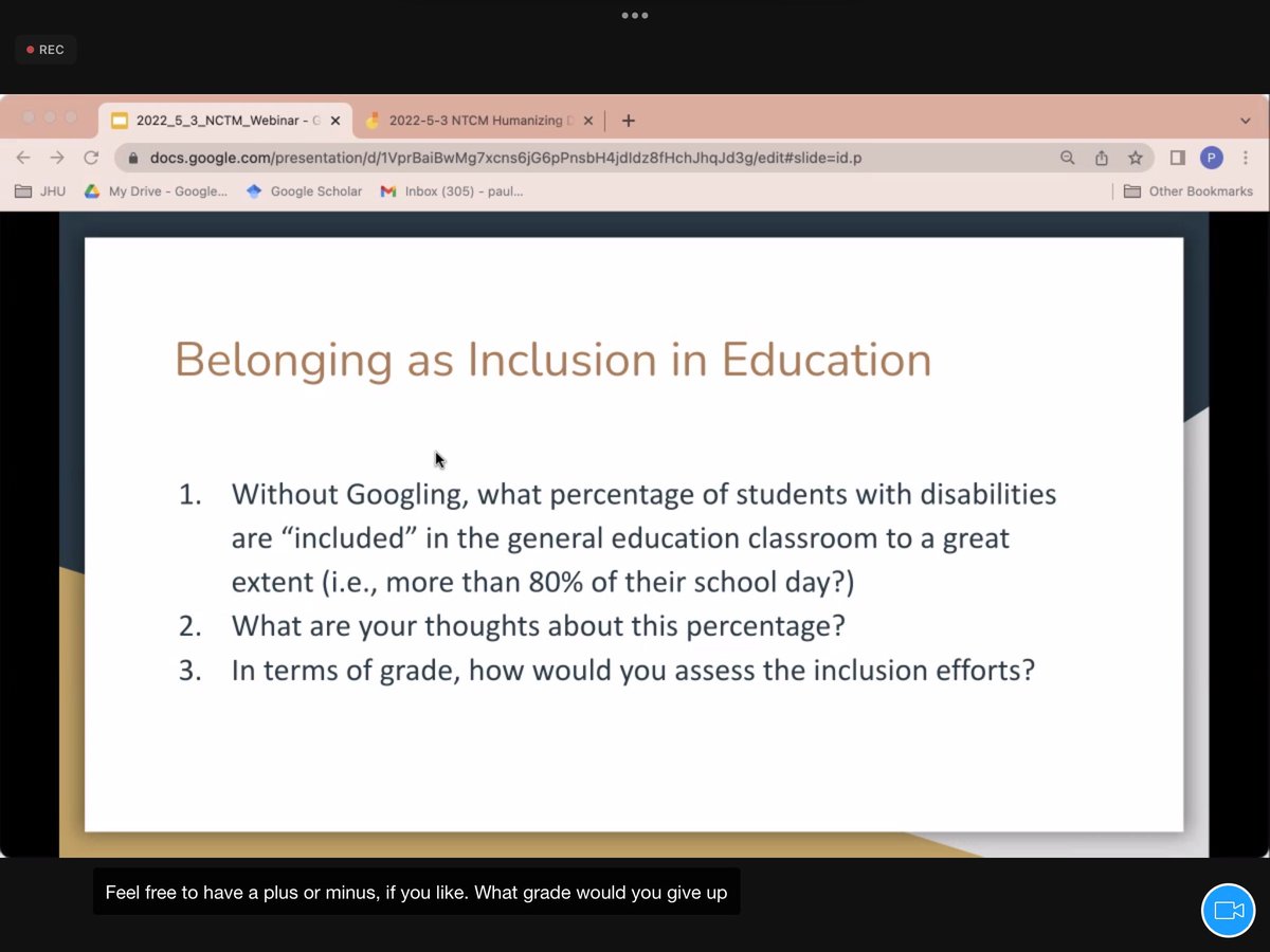 camats10's tweet photo. Check out this session on the @NCTM website #NCTMPD May 3 Expanding Equity: Approaches to Humanizing Disability in Mathematics Education by @PauloTanTU Alexis Padilla, Erica Mason and James Sheldon Rightful Presence for Whom? @camats10 Open to all. https://t.co/HF6tjW3GeL
