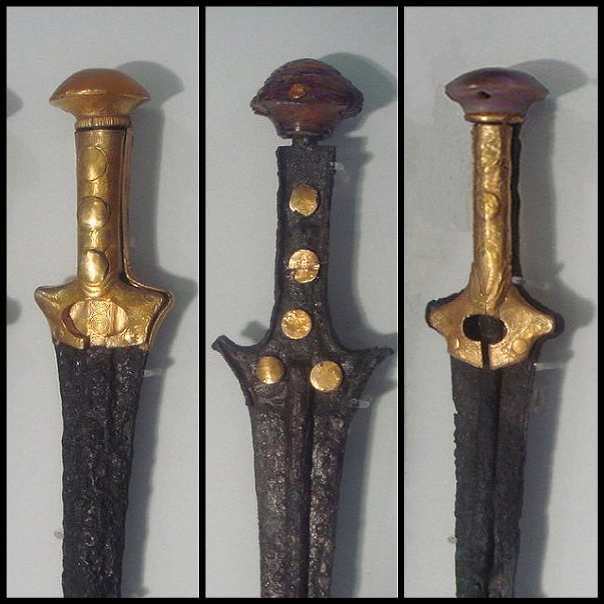 Arys🏺🪶 on X: "Mycenaean swords with elaborate gold plating. ~1400-1300  BCE 📍Archaeological Museum Heracleion, Crete. © A. Giumlia-Mair  #Archaeology #AncientGreece #BronzeAge https://t.co/ngoYM6ZOiQ" / X