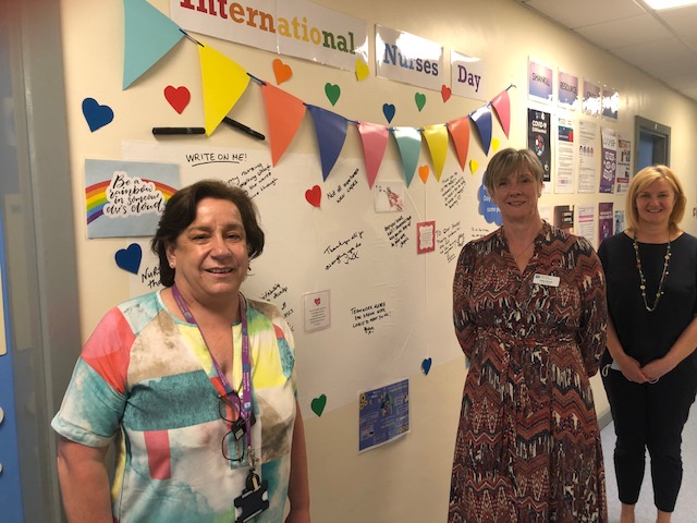 NIPEC_online's tweet photo. Celebrating the achievements of the District Nursing Team @BelfastTrust on #InternationalNursesDay. Thank you for the very warm welcome for @CathyMcCusker2 from the team including  @RoisinMcSwiggan @gillmca @demclaughlin1 @CathyWoods07 @lowry610 @dawnrowney &amp; @ShawBrona https://t.co/3ovPf3LjQl