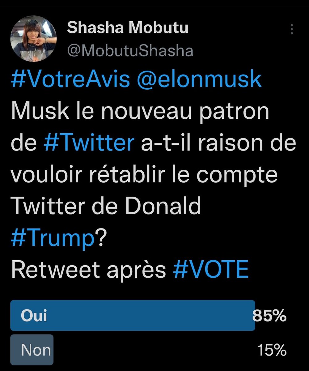 MobutuShasha's tweet photo. Merci pour vos votes. https://t.co/uZzyOax4TM