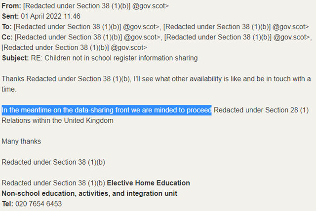 homeedforums's tweet photo. @Scotgov falling obediently into line with #DfE #datatheft policies in England. Why so coy with the redactions? Ashamed of blatantly lying to the #homeed community and trashing their trust? Doesn't #ScotlandAct require compliance with #HRA and #DPA? https://t.co/iEb7BOdHAE