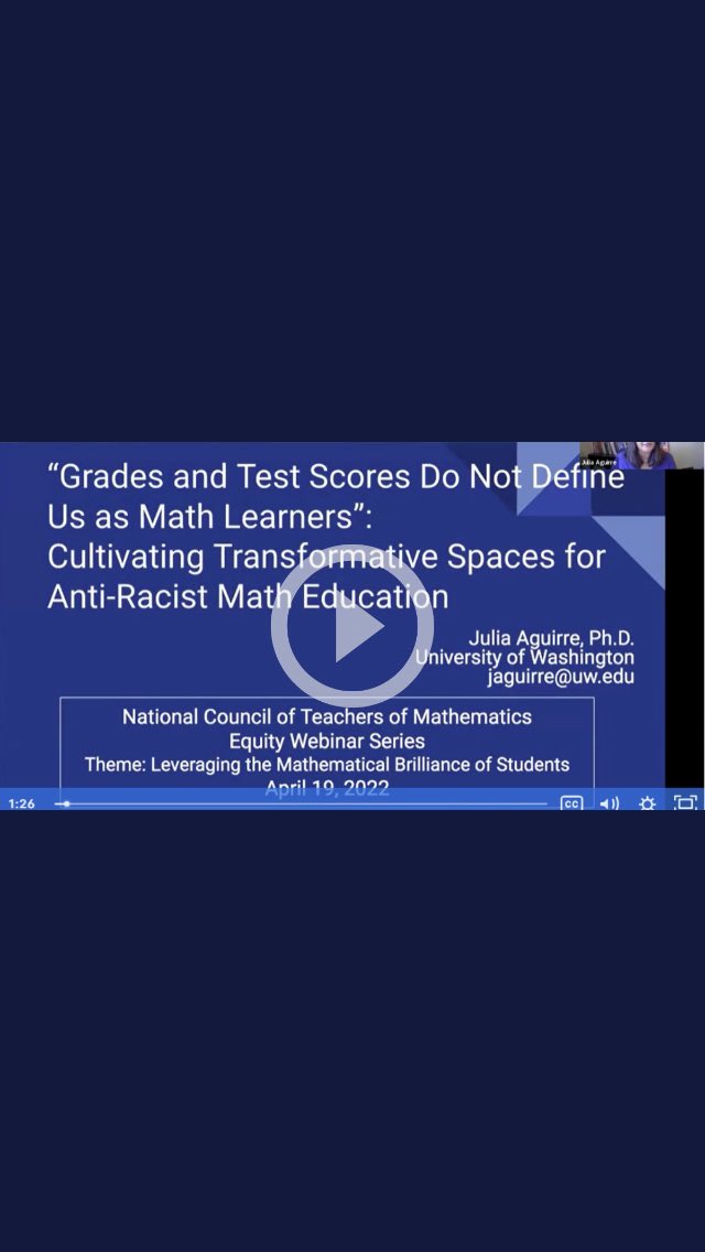 camats10's tweet photo. Have you had a chance to view these #NCTMPD sessions from the @NCTM equity series? Open and free to members and nonmembers. Check them out on the web site. More to come! @camats10 https://t.co/RSY4FQREYu