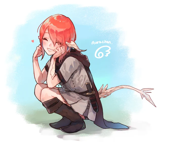明日金曜日なのでアウラチャン描きました #FF14 #FFXIVART 
