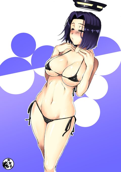 もうこのくらいの色合いだとセンシティブかけないと怒られてしまうのね #艦これ #龍田 #マイクロビキニ 