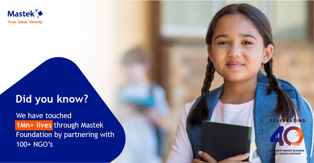 Mastekltd's tweet photo. We always believed in giving back to society meaningfully and @Mastekltd foundation has been delivering value to societies since its inception in 2002
Learn more: https://t.co/6eUFkYmRMU
#40yearsofMastek #community #society #givingback https://t.co/hw15D7iBMl